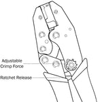 Ratcheting Modular Crimping Tool (Without Dies), Adjustable Crimp Force