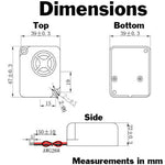 Piezo Siren - 2 Tone, 8V to 16V, 100db Output, 1.9" x 1.5" x 0.9"