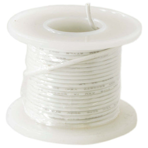 16 Gauge Stranded Wire, White, 25' Spool, 300 Volts