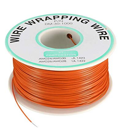 Wire Wrap Solid Kynar Wire 30 Gauge (Orange, 1000 feet)