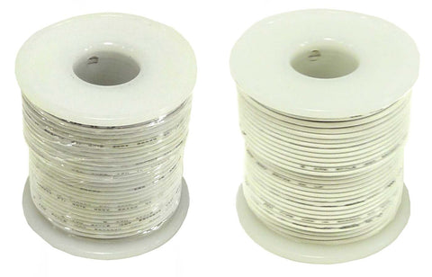 Hook Up Wire 22 Gauge Stranded (White, 100 Feet)