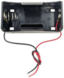 Single 'D' Cell Battery Holder with Wire Leads, Plastic Case (2.71" x 1.45" x 1.22")