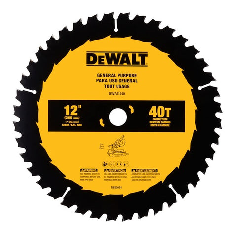 Dewalt 12 in General Purpose Saw Blade (40 Tooth)