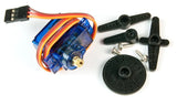 Mini Servo Motor with Metal Gears, 1.5kg.cm at 4V or 1.8kg.cm at 6V, Four Horns (FS90MG)