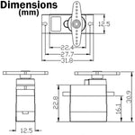 Mini Servo Motor with Metal Gears, 1.5kg.cm at 4V or 1.8kg.cm at 6V, Four Horns (FS90MG)