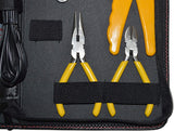 RSR Electrical Engineering Toolkit, Includes 35W Soldering Iron, Solder, Desoldering Pump, Wire Striper Cutter Crimper, Adjustable Wrench, Driver + Bits, Pliers, Tweezers, IC Extractor + Inserter and More