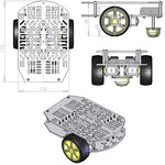 Magician Chassis with Motors and Encoder Kit for Arduino, Micro:bit, Raspberry Pi, 4.33" x 6.89" x 3.15"