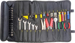 Portable 22 Pocket Tool Holder with 15 Socket Slots, Organizer Rolls into Bag with Handle, Ideal for Travel and On-Site Jobs, Measures 22" x 14" Unrolled