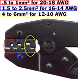 Durable Ratcheting Crimper for Non-insulated or Open Barrel Terminals 20-18, 16-14, or 12-10 AWG