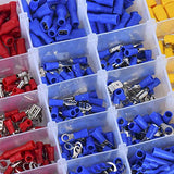 480 Piece Electrical Terminal Assortment - Includes Convenient Case - Electrical Wiring Wire Terminal Crimp Connector Kit Butt Spade Set