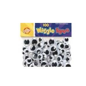 Wiggle Eyes Black Assorted Sizes Bag of 100