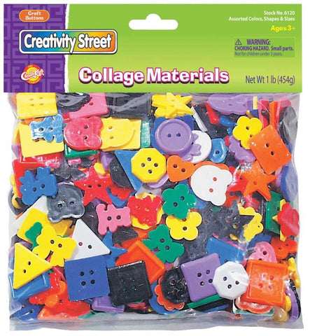 Buttons Assorted Shapes & Colors 1 lb Bag