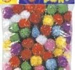 Glitter Pom Pons 1/2" Pack of 80