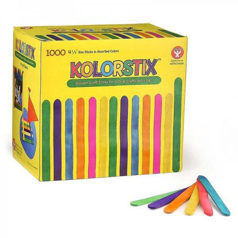 Kolorstix Craft Wood Popstix - 4.5", Bagged, 150 ct.