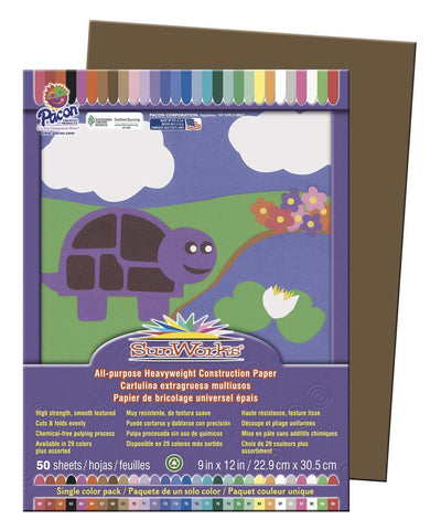 Construction Paper 9x12 Dark Brown 50 Sheets